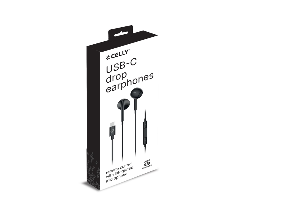 Celly Up1300typecbk, Kabelgebunden, Anrufe/Musik, 20 - 20000 Hz, 50 G, Kopfhörer, Schwarz