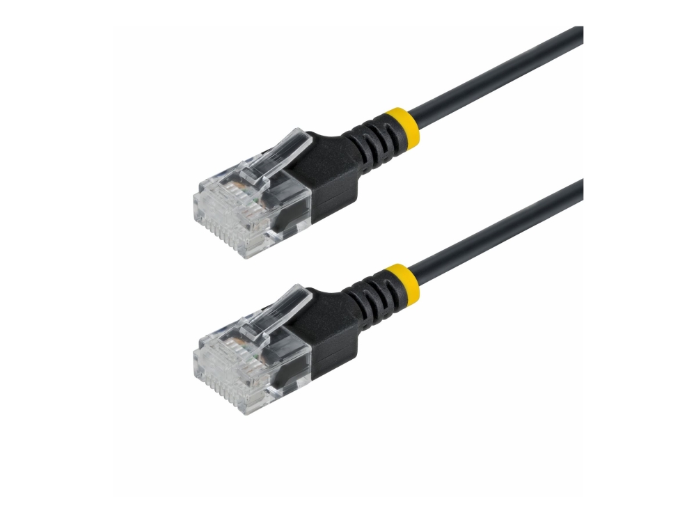 Startech - Patchkabel - Rj-45 (Han) Til Rj-45 (Han) - 2 M - 2.6 Mm - Utp - Cat 6A - Knastfri, Ultratynd, Flettet Kobber - Sort