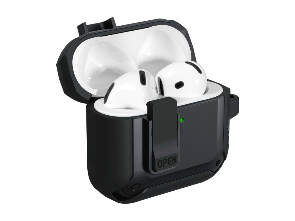 Laut Zentry - Taske Til Trådløse Øretelefoner - Grov - Termoplastisk Polyuretan (Tpu), Polycarbonat (Pc) - Sort - For Apple Airpods 4, 4 With Active