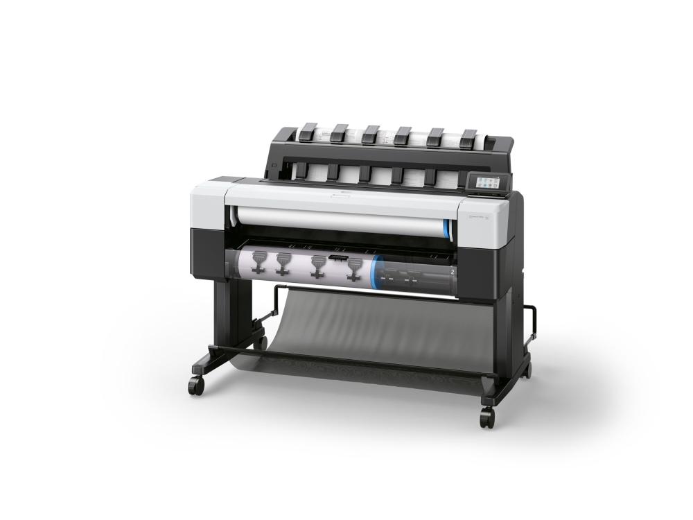 HP DesignJet T1600dr PostScript - 36 stor-format printer - farve - blækprinter - Rulle (91,4 cm) - 2400 x 1200 dpi - op til 0.32 min./side (mono) / op til 0.32 min./side (farve) - kapacitet: 2 ruller - Gigabit LAN - skærer