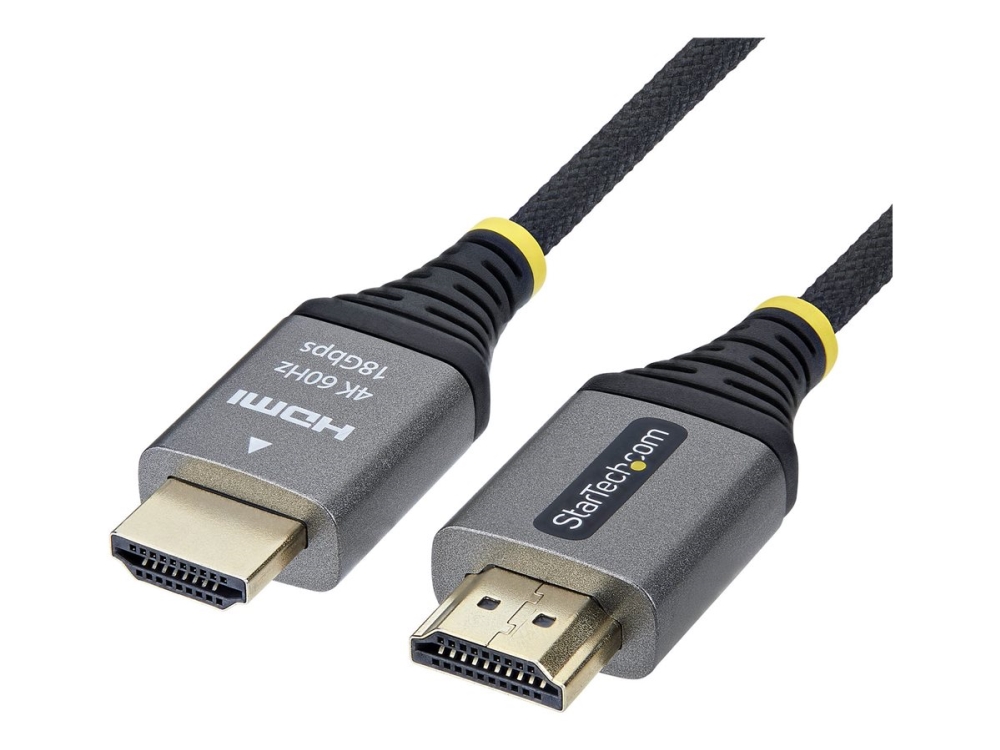 Startech.Com 1M Premium Zertifiziertes High-Speed Hdmi 2.0 Kabel, Ultra Flexibel, 4K 60Hz / 1440P 144Hz Mit Hdr10 / Arc, 18Gbps, Hochflexibler Gefloc