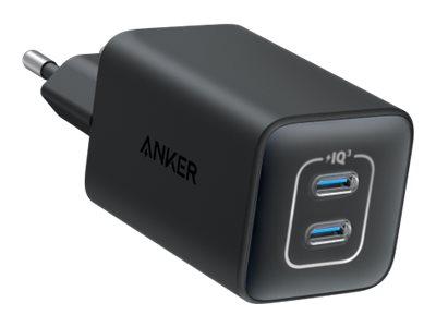 Anker 523 (Nano 3) - Strømforsyningsadapter - 47 watt - IQ 3.0 - 2 output-stikforbindelser (USB-C) - sort