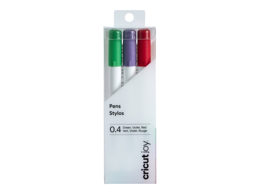 Cricut Joy - Fiberspidspen - permanent - rød, grøn, violet - vandbaseret blæk - 0.4 mm - fin (pakke med 3)