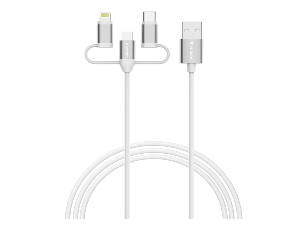Verbatim 32394, 1 M, Usb A, 2 X Usb C/Micro Usb-B/Lightning, Usb 2.0, 0,48 Gbit/S, Weiß