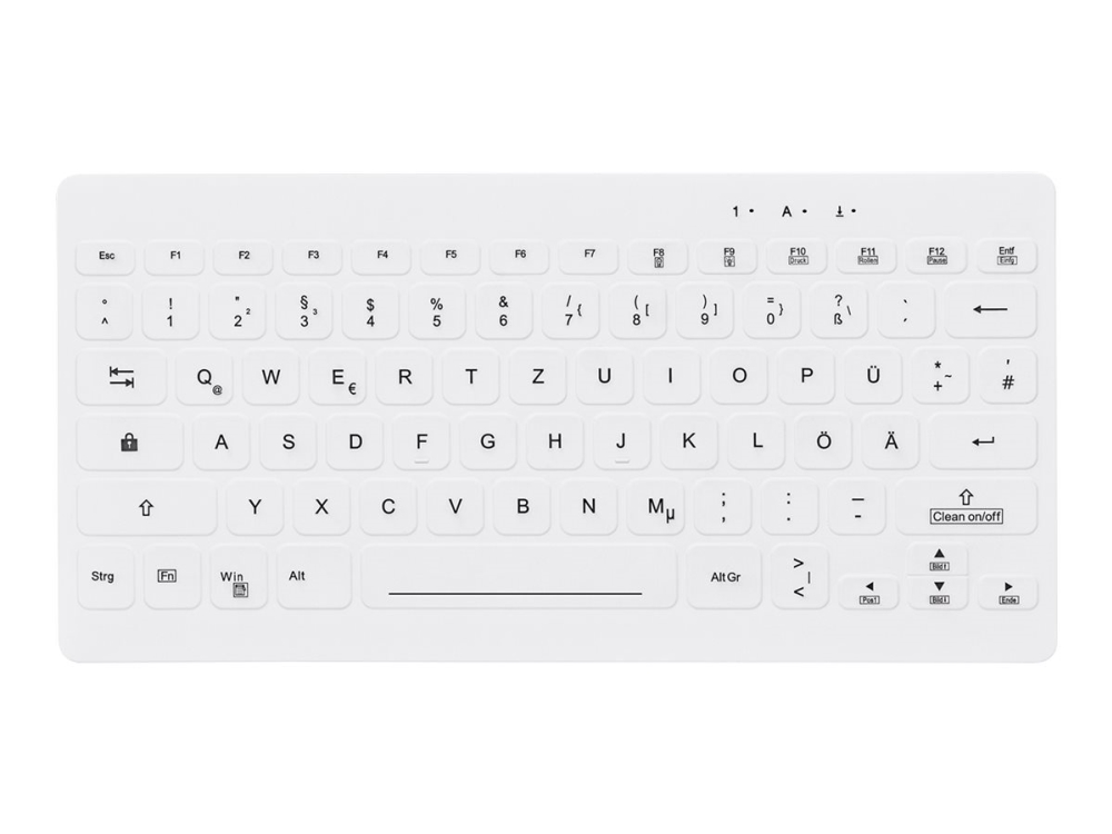 Contour Design Active Key Contour Quickclean Medizinische Tastatur Abnehmbare Abdeckung Mini Kabellos Weiß De C4112, Mini, Kabellos, Rf Wireless, Sch