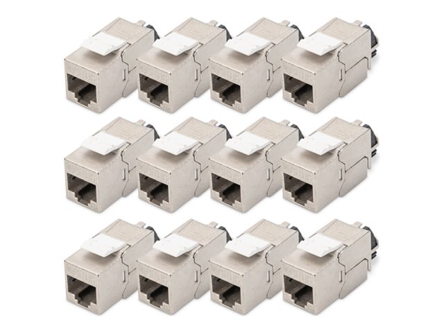 DIGITUS CAT 6A keystone‑modul, skærmet med intelligent kabelstyring - 12 stk.