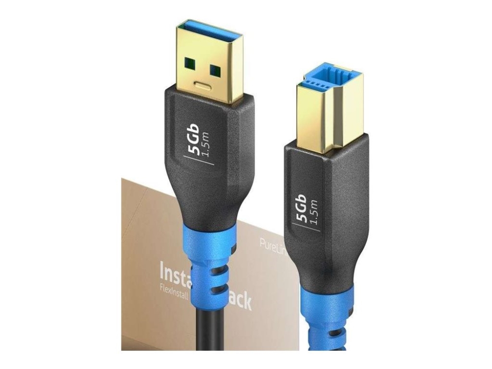 Purelink Fi-U300-015-Pck, 1,5 M, Usb A, Usb B, Usb 3.2 Gen 1 (3.1 Gen 1), 5 Gbit/S, Schwarz, Blau