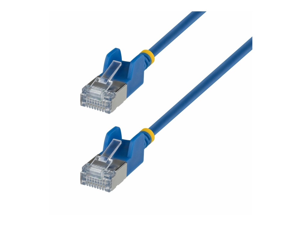 Startech - Patchkabel - Rj-45 (Han) Til Rj-45 (Han) - 15 Cm - 3.7 Mm - U/Ftp - Cat 6A - Knastfri, Ultratynd, Flettet Kobber - Blå