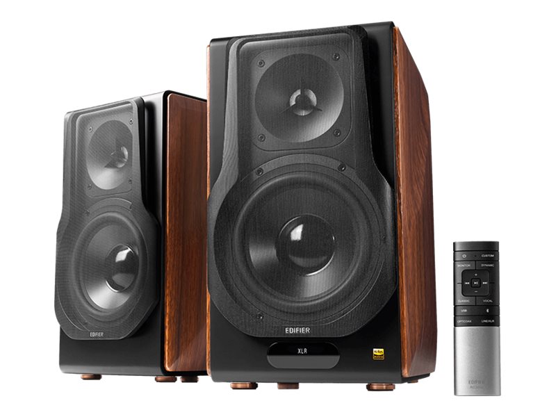 Edifier S3000mkii - Højttaler - Til Tv - 2.0-Kanal - Trådløs - Bluetooth - App-Kontrolleret - 256 Watt (Total) - 2-Vejs - Brun