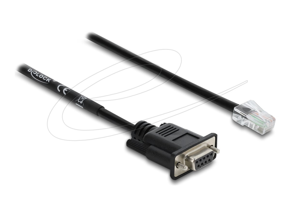 Delock - Serielt Kabel - Db-9 (Hun) Til Rj-45 (Han) - 2 M - Understøtter Rs-232 Seriell Interface, Understøtter Rs-422 Seriell Interface, Understøtte