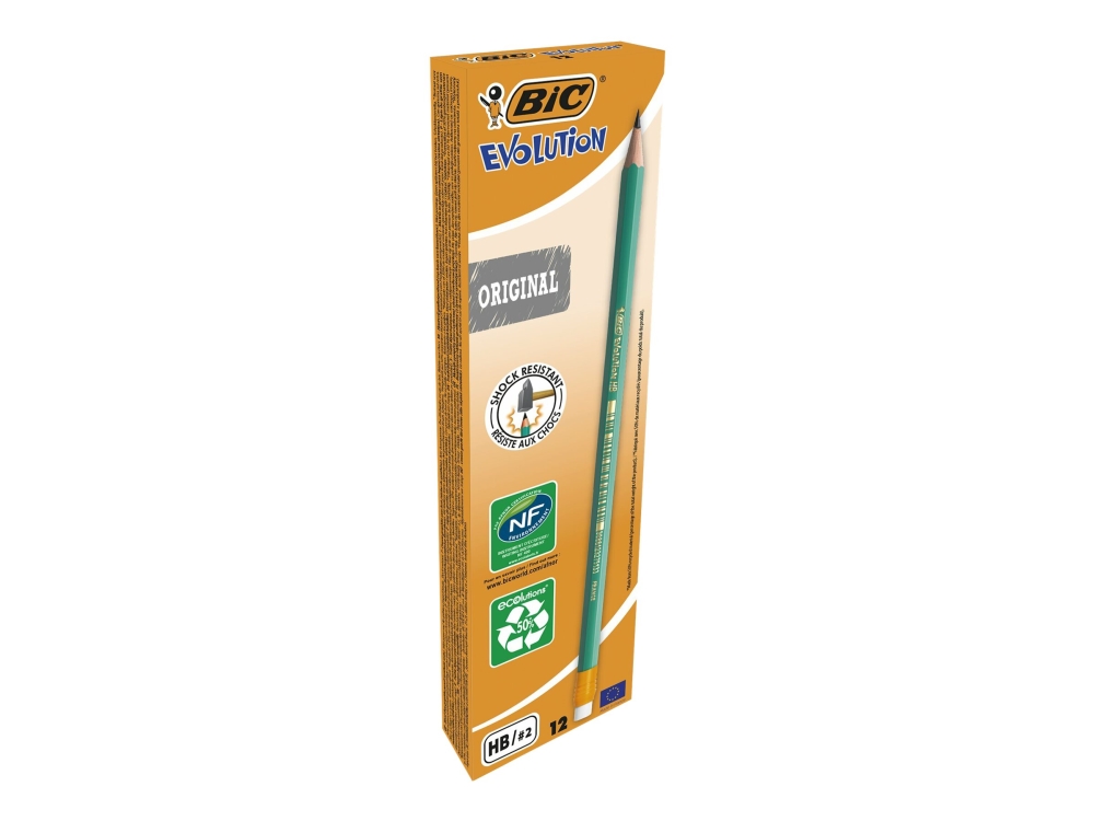 Blyant BIC Ecolutions 655, HB, pakke a 12 stk.