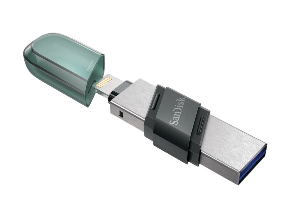 SanDisk iXpand Flip 64GB USB 3.1 Gen 1 / Apple Lightning USB stick Sort Sølv
