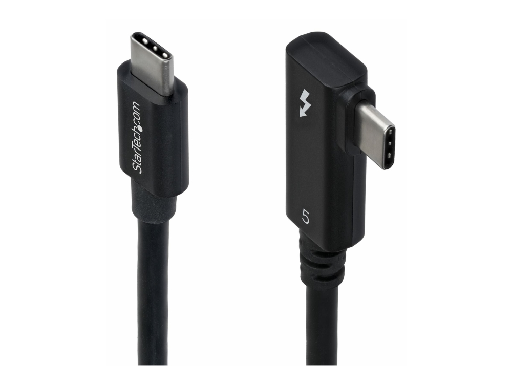 Startech - Thunderbolt Kabel - Thunderbolt 5 (Han) Til Thunderbolt 5 (Han) Højrevinklet - Usb4 / Thunderbolt 3 / Thunderbolt 4 / Thunderbolt 5 / Disp