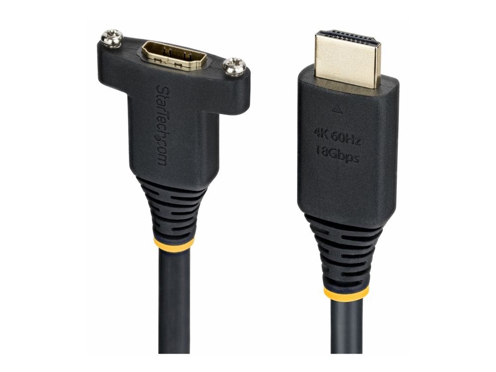 Startech.Com 2M Panelmontierbareres Hdmi-Kabel, High-Speed Hdmi Verlängerungskabel, 4K 60Hz / 1440P 144Hz, Hdmi Stecker Auf Buchse Panel-Mount Adapte