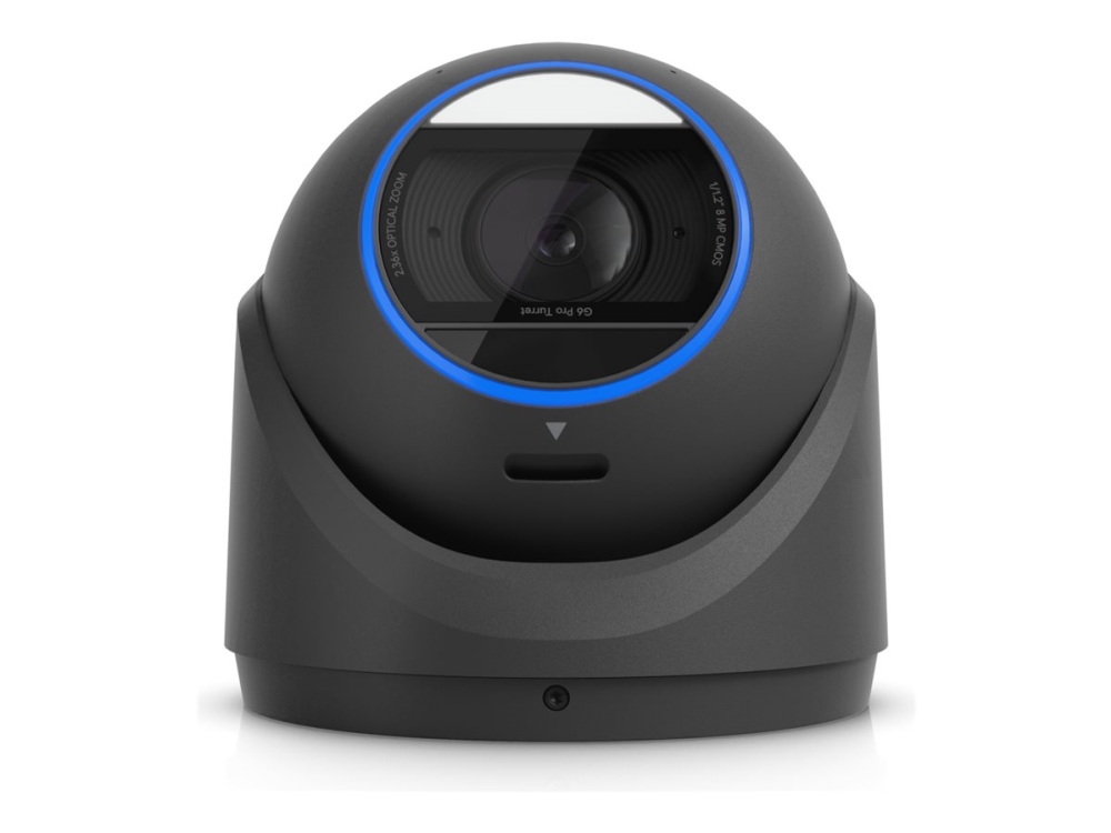 Ubiquiti UniFi G6 Pro Turret - Netværksovervågningskamera - udendørs - hærværkssikret / vejrbestandig - farve (Dag/nat) - 8 MP - 3840 x 2160 - 4K - fast brændvidde - audio - GbE - DC 42.5 - 57 V / PoE+