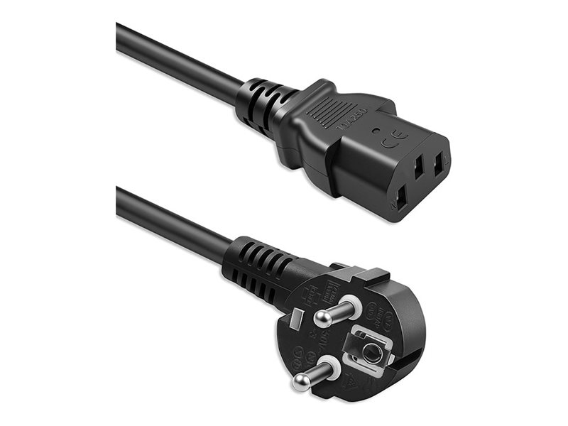 Qoltec - Strømkabel - Power Cee 7/7 Vinklet Til Power Iec 60320 C13 - 250 V - 16 A - 5 M - Sort