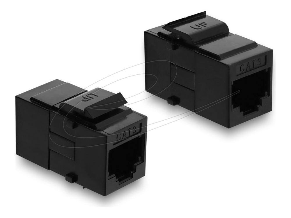 Delock - Keystone Coupler - Rj-12 (Hun) Til Rj-12 (Hun) - Ikke Afskærmet - Cat 3 - Klik I - Sort