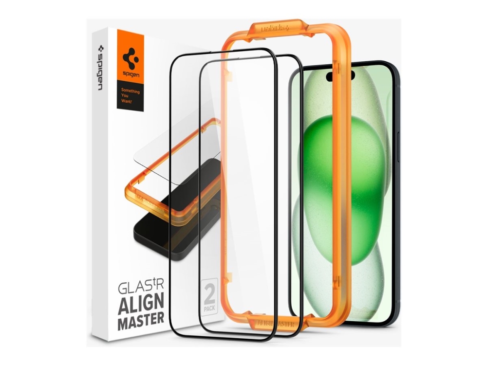 Spigen Glas.Tr Alignmaster, Apple, Iphone 15 Plus, Transparent, 2 Stück(E)