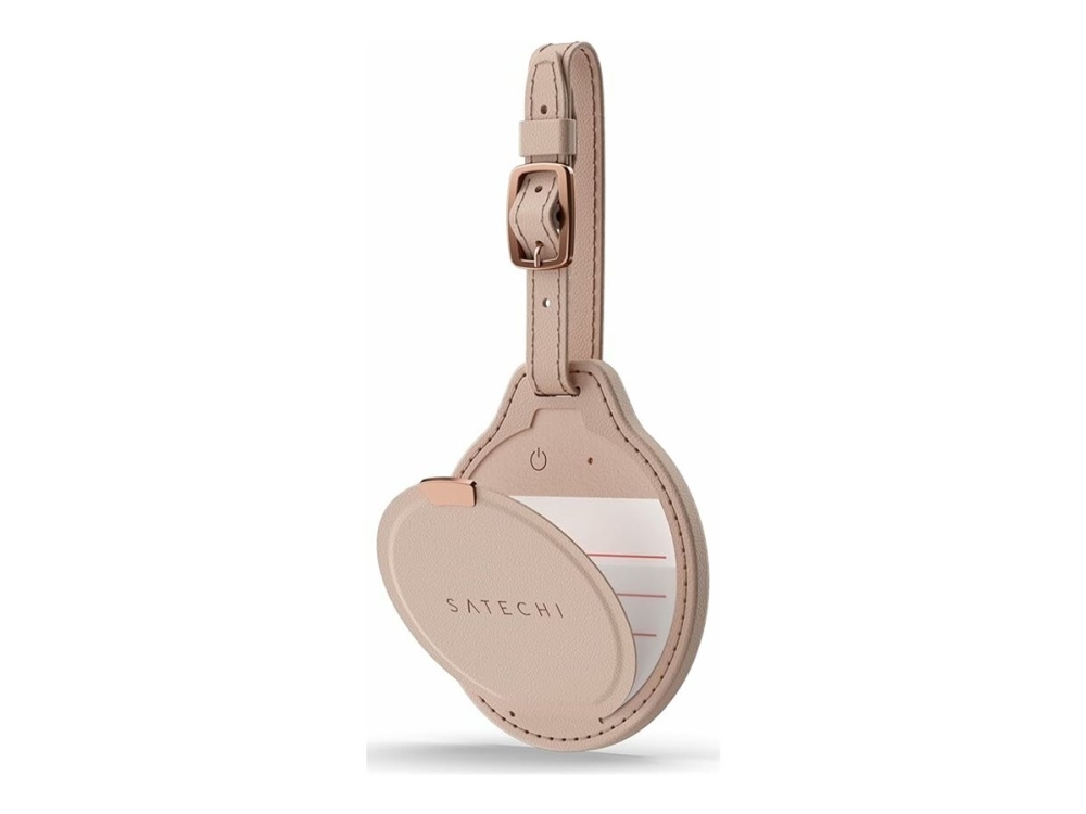 Satechi Findall St-Lfaltr - Anti-Tab Bluetooth-Tag For Bagage - Vegansk Læder - Ørkenrose