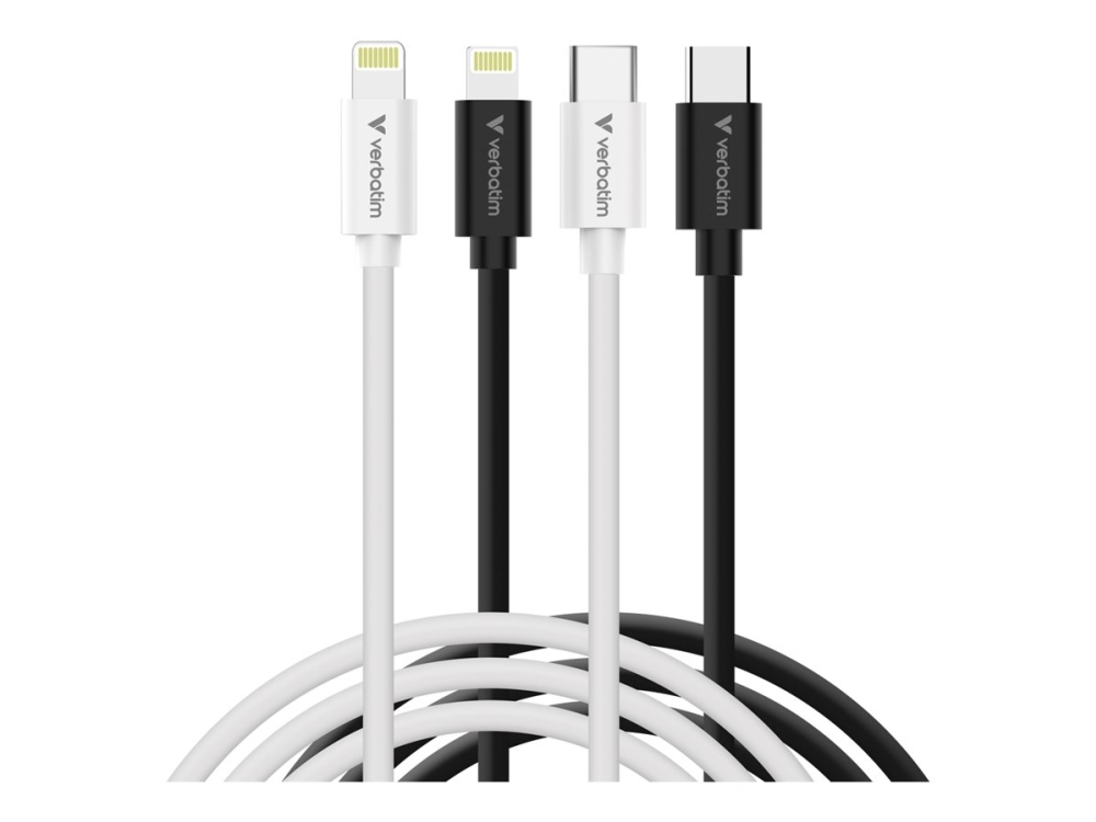 Verbatim 32392, 1 M, Lightning, Usb C, Stecker, Stecker, Weiß, Schwarz