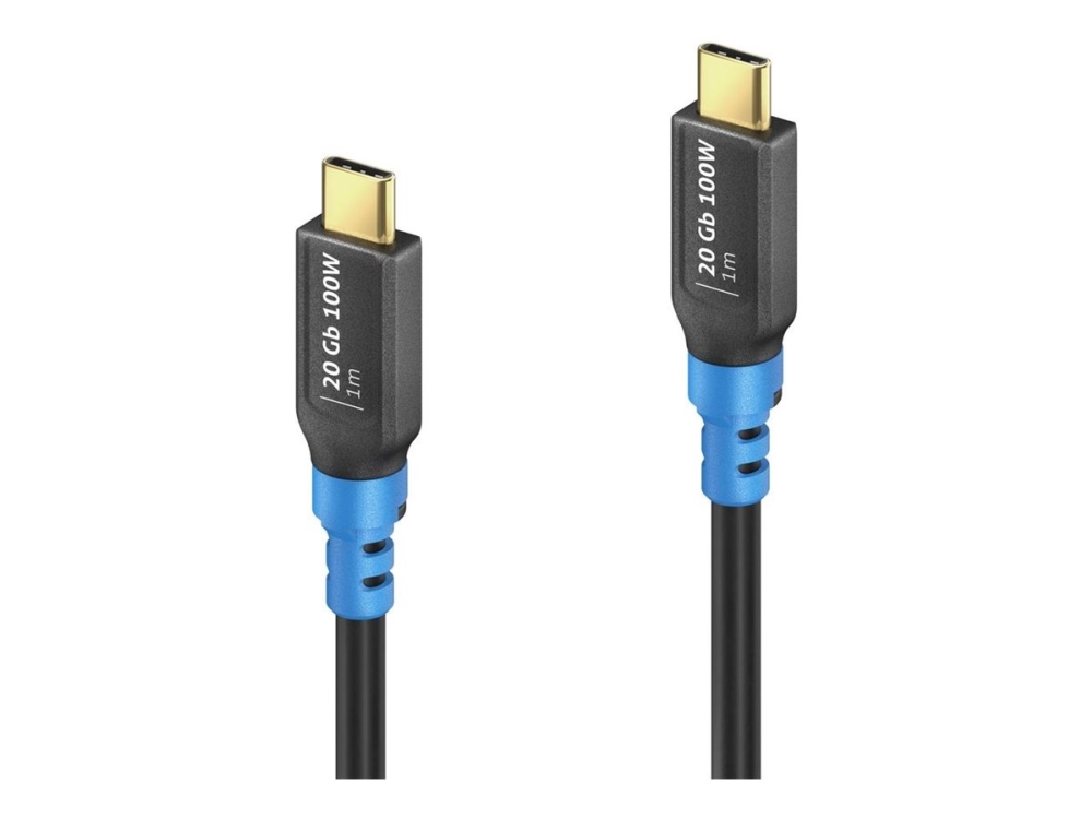 Purelink Flexinstall Series Premium - Usb-Kabel - Usb-C (Han) Til Usb-C (Han) - Usb4 Gen2x2 - 1 M - Usb Power Delivery 3.0 (100W) - Sort