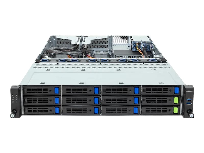 Gigabyte - Server - Rack-Monterbar 2U - Envejs - Uden Cpu - Ram 0 Gb - Sata/Sas/Nvme - Hot-Swap 2.5", 3.5" Bås(E) - Ast2600 - Gigabit Ethernet - Inte