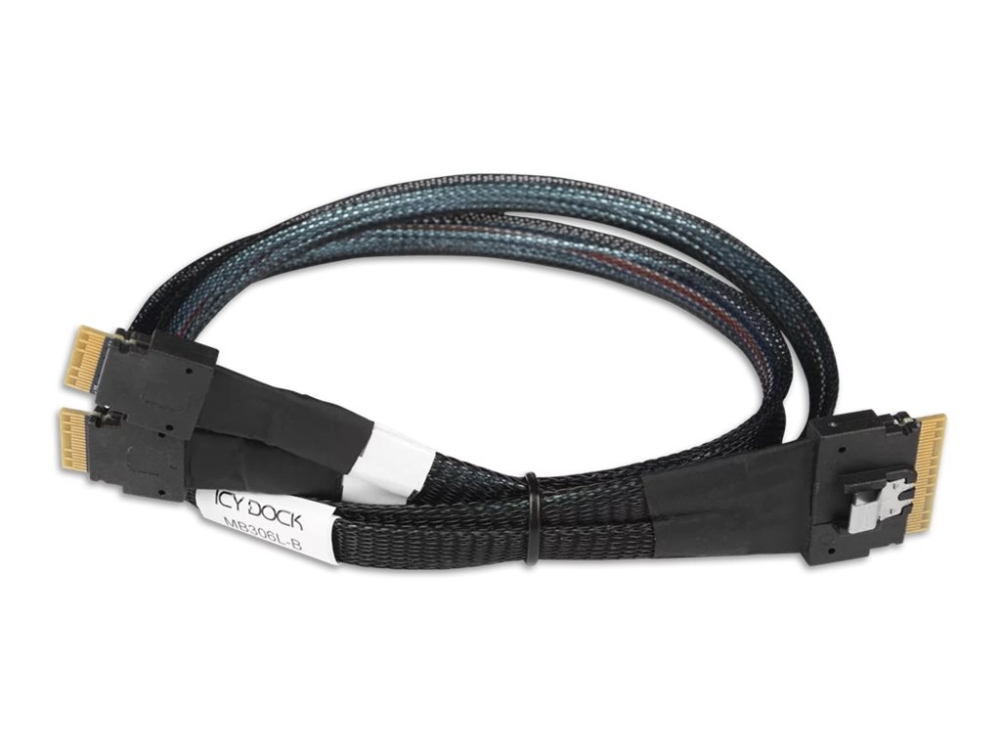 ICY Dock - SATA-kabel - 8i Slim SAS (SFF-8654) (han) til 4i Slim SAS (han) - 50 cm