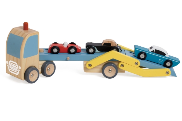 Classic World Holz-Autotransporter Mit 3 Autos