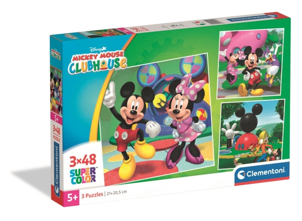 Puslespil Mickey Mouse Club House 2026, 3X48 Brikker