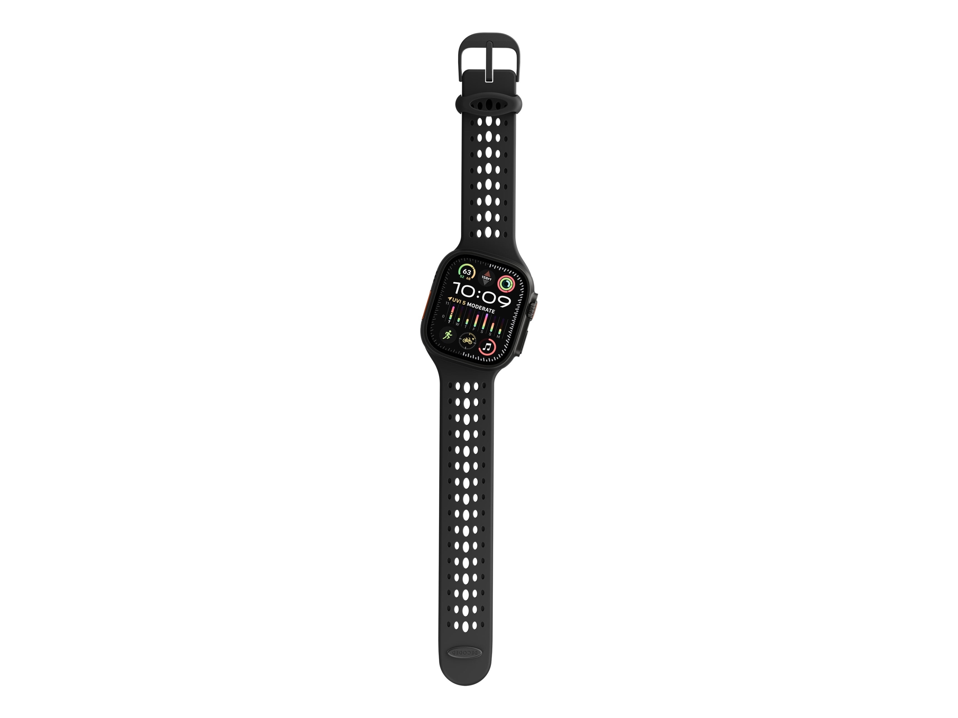 Decoded Ares O Watch Band, Band, Smartwatch, Schwarz, Apple, Apple Watch 44Mm / 45Mm / 46Mm / 49Mm, Silikon