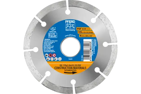 Pferd Diamond Cut-Off Wheels For The Construction Industry, Segmented Type Psf, Stål