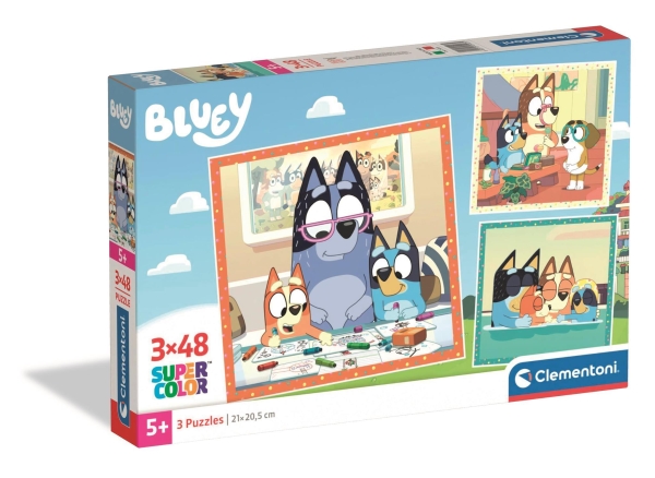 Clementoni Puslespil Bluey 2026, 3X48 Brikker