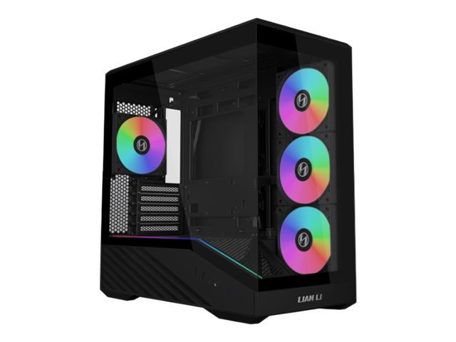 Lian Li Vector V100R Mini - Mid tower - micro ATX - sidepanel med vindue (hærdet glas) - ingen strømforsyning (ATX) - sort - USB/Lyd