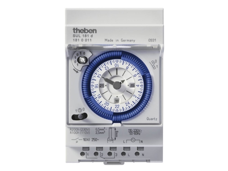 Theben 1810011 Timer Til Din-Skinne Analog 230 V/Ac 16 (4) A/250 V