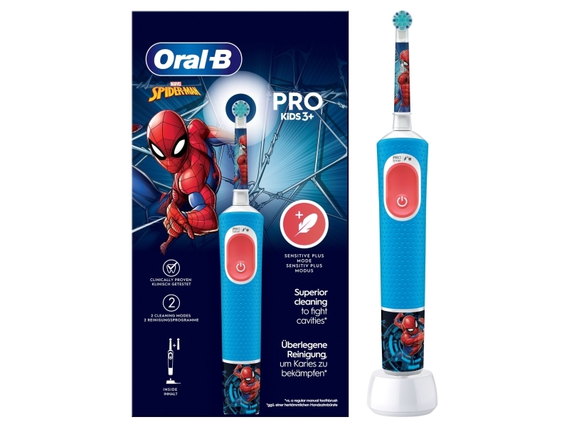 Oral-B Pro Kids, Kind, Vibrierende Zahnbürste, Tägliche Pflege, Super Sensitive, Blau, Weiß, 2 Min, 3 Jahr(E)