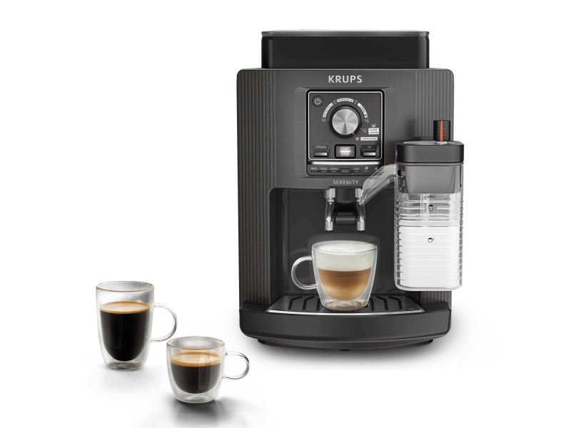 Krups Ea402h, Espressomaskine, 2 L, Kaffebønner, Indbygget Kværn, 1450 W, Sort