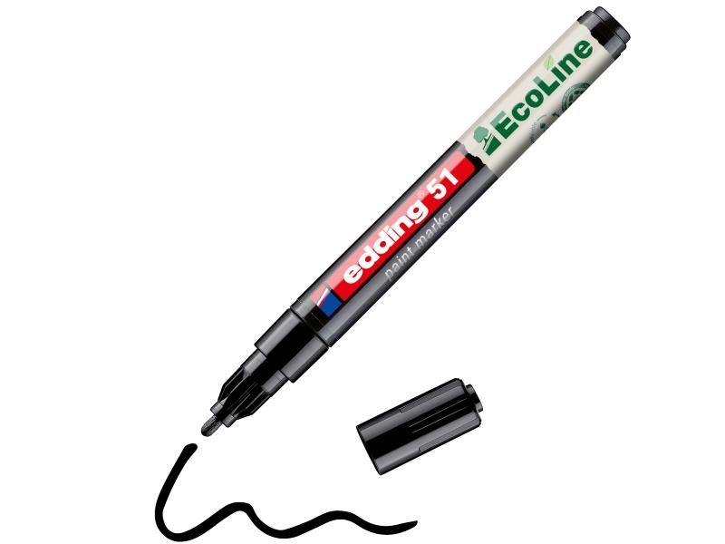 Edding 51 Ecoline, Sort, Sort, 1 Mm, 2 Mm, 12 Mm, 132 Mm