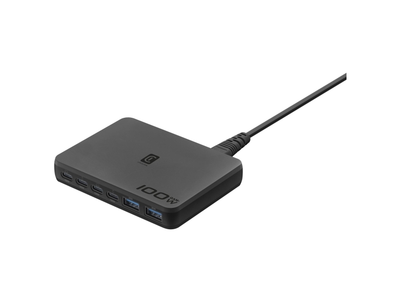 Cellularline Power Lite Desk Station 100W, Drinnen, Ac, Schwarz