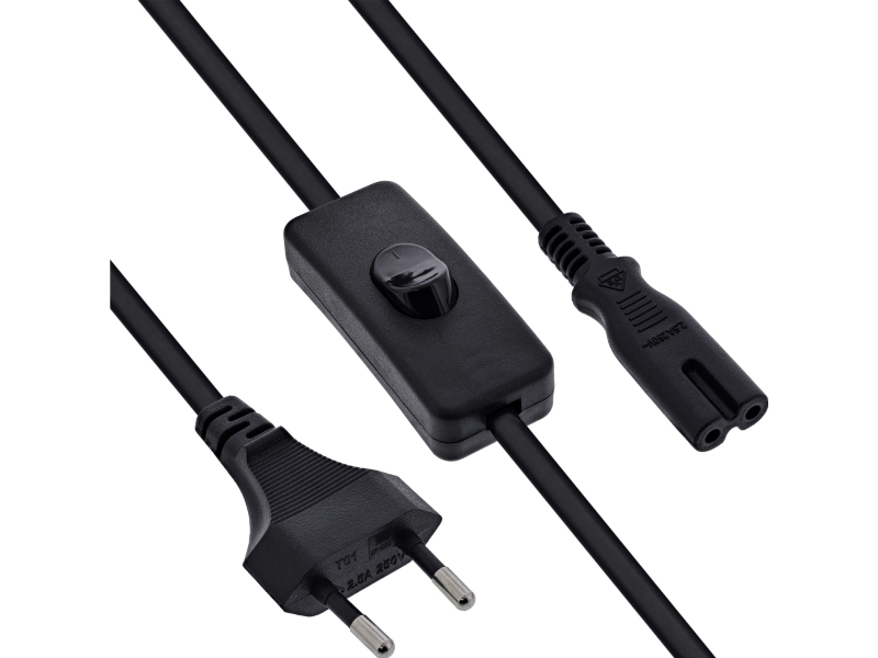 InLine 16159, 10 m, CEE7/16, IEC C7, H03VVH2-F, 250 V, 2.5 A
