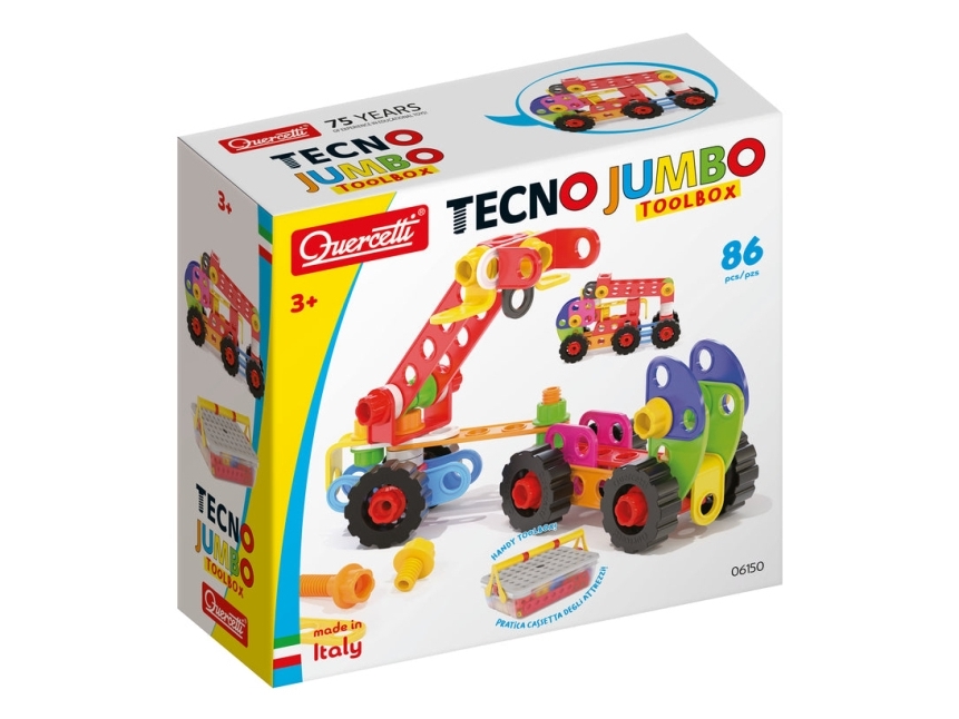 Quercetti Tecno Jumbo, Byggsats, 3 År, Plast, 86 styck