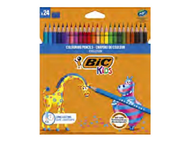 Bic Kids Evolution - Farvet Blyant - Assorterede Farver - 3.2 Mm (Pakke Med 24)