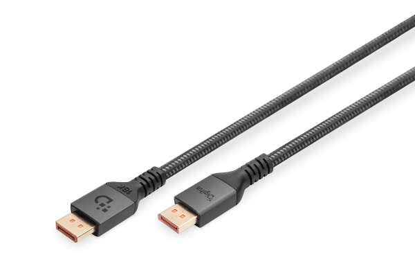 Digitus 16K Displayport Anschlusskabel, Version 2.1, 2M, 80G, Schwarz, 2 M, Displayport, Displayport, Stecker, Stecker, 15360 X 8640 Pixel