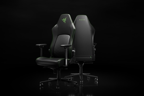 Razer Iskur V2 gamingstol - ergonomisk design, HyperFlex-lændestøtte, 4D-armlehne - sort/grøn