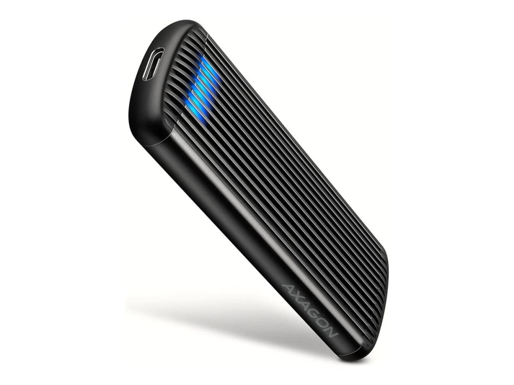 AXAGON EEM2-SC USB-C 3.2 Gen 2 - M.2 NVMe SSD 30-80mm laatikko juodas