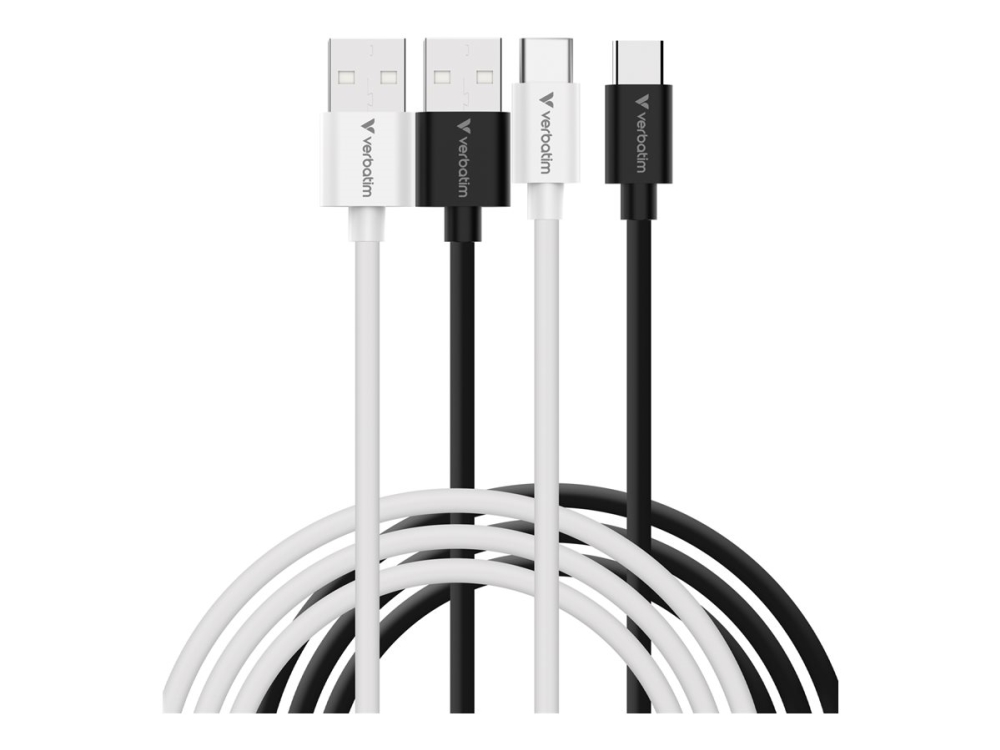 Verbatim 32393, 1 M, Usb A, Usb C, Usb 2.0, 0,48 Gbit/S, Schwarz, Weiß