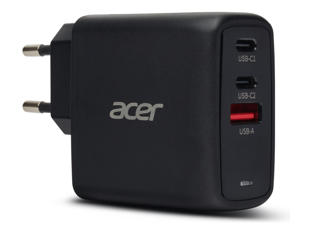 Acer OPD611 - USB-C strømadapter - GaN2 - AC - 67 watt - output-stikforbindelser: 3
