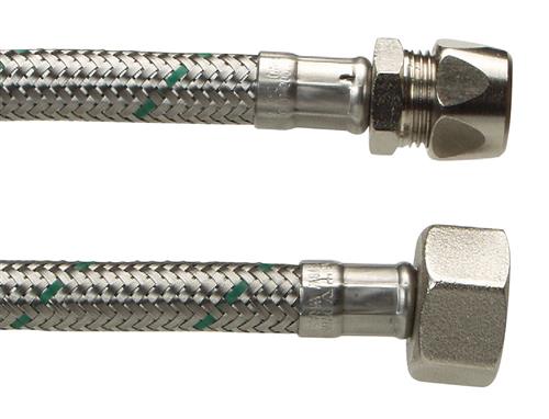 Neoperl Softpex tilslutningsslange 500 mm. 10 mm x 1/2 L. Rustfri flet. Koldt & varmt vand. NEOFLEXSPX DN8
