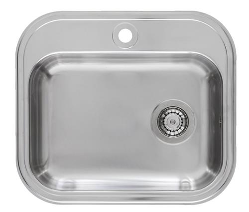 Intra Juvel stålvask - BK480B1-R52 m/strainer til nedfældning