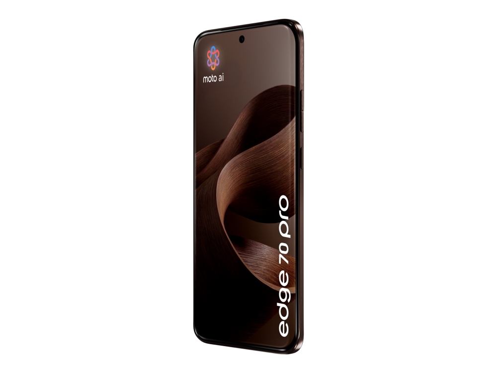 Motorola Edge 70 Pro – 5G smartphone – dual-SIM – RAM 8 GB / Intern hukommelse 256 GB – OLED-skærm – 6.78 – 2772 x 1272 pixels (144 Hz) – 3x bagkamera 50 MP, 50 MP, 50 MP – front camera 50 MP – pantone chicory coffee