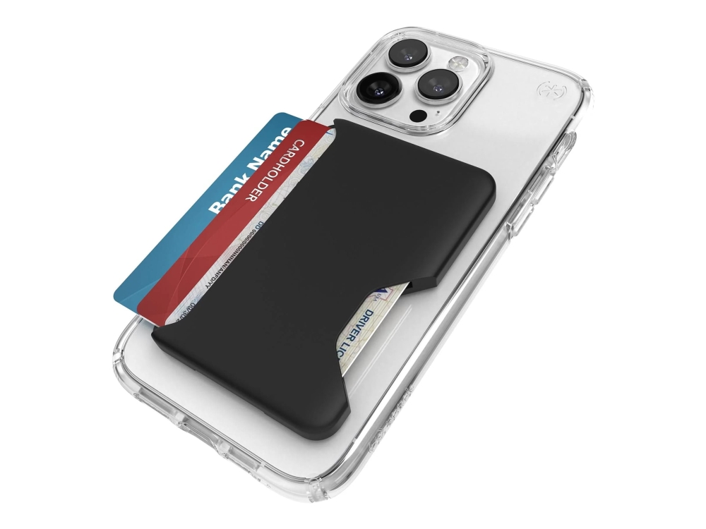 Speck - Visitkortetui Til 3 Kreditkort - With Clicklock - Magsafe-Kompatibilitet - Sort - For Apple Iphone 14, 14 Pro, 14 Pro Max, 15, 15 Pro, 15 Pro